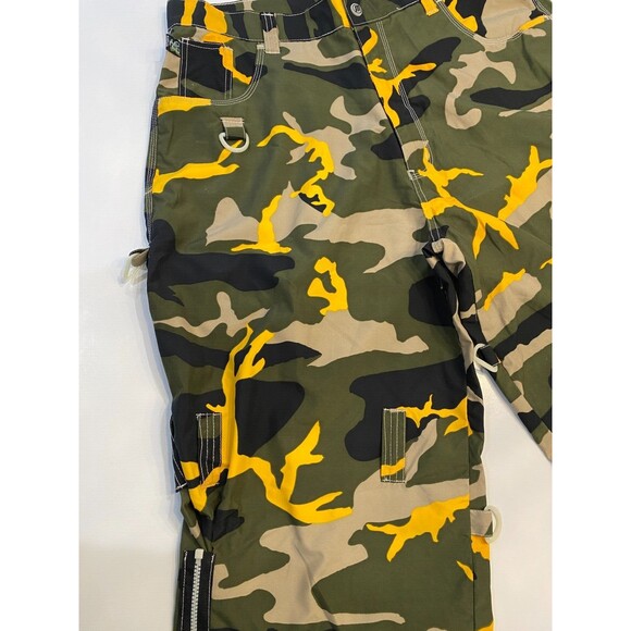 VTG MacGear Pants Men's Size 38 Green Yellow Camo Cargo Baggy Y2K Rave Skater - Picture 3 of 14